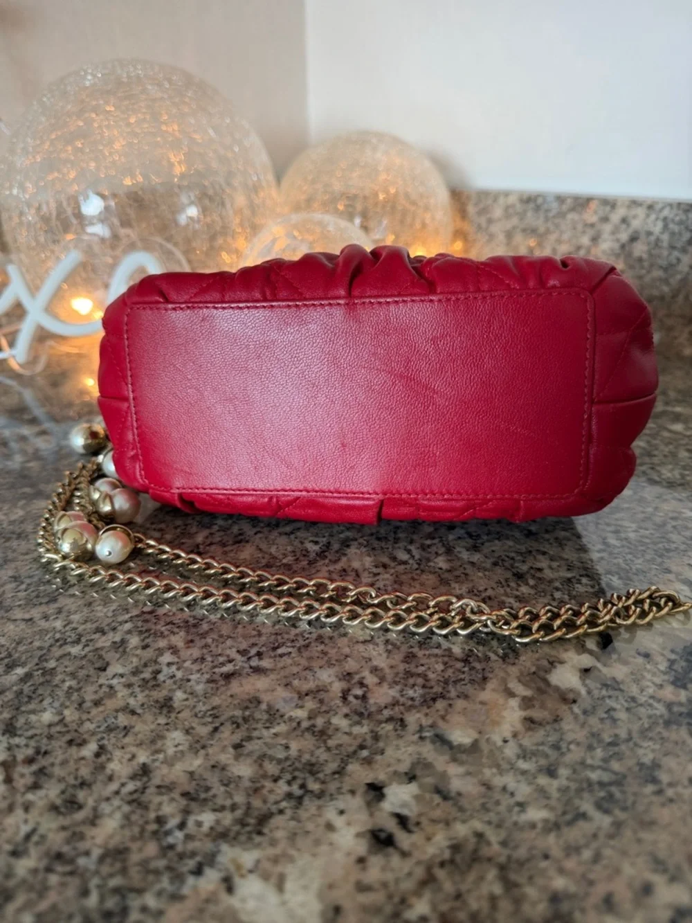 Christian Dior Red Gaufre Cannage Delices Mini Bag